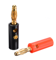 Connecteurs mâles de haute qualité, 4 mm, plaqués or, en plastique et cuivre, rouge et noir, longueur 40 mm, pour adaptateur de chargeur