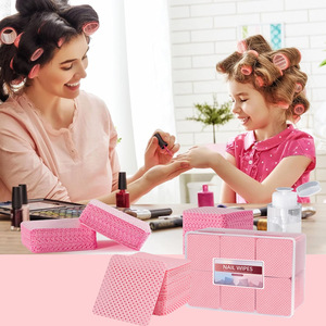 Lingettes démaquillantes pour vernis à ongles, 1080 pièces, avec logo gratuit, outils de nettoyage pour manucure, tampons en coton rose, lingettes sans peluches pour ongles - Product Image 2