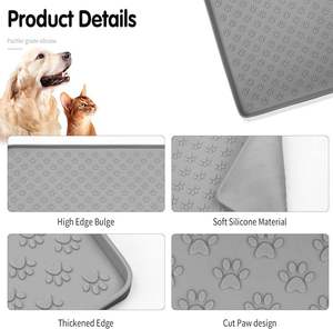 Sıcak Ürünler Özel Silikon Evcil Hayvan Besleme Matı Kedi ve Köpek Kaymaz Su Geçirmez Köpek Askılı Kenarlı Dökülme Önleyici Kase Matı Evcil Hayvan Yer Matı - Product Image 3