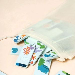 Juguete de Actividades para Niños, Bloques de Construcción para el Pensamiento Lógico, Regalo, Dominó de Dinosaurios de Madera, Juego de Rompecabezas - Product Image 5