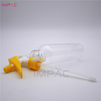 Bouteille de déclenchement de pulvérisation ronde en plastique de 200ml transparente pour liquide d'élimination électrostatique de vêtements