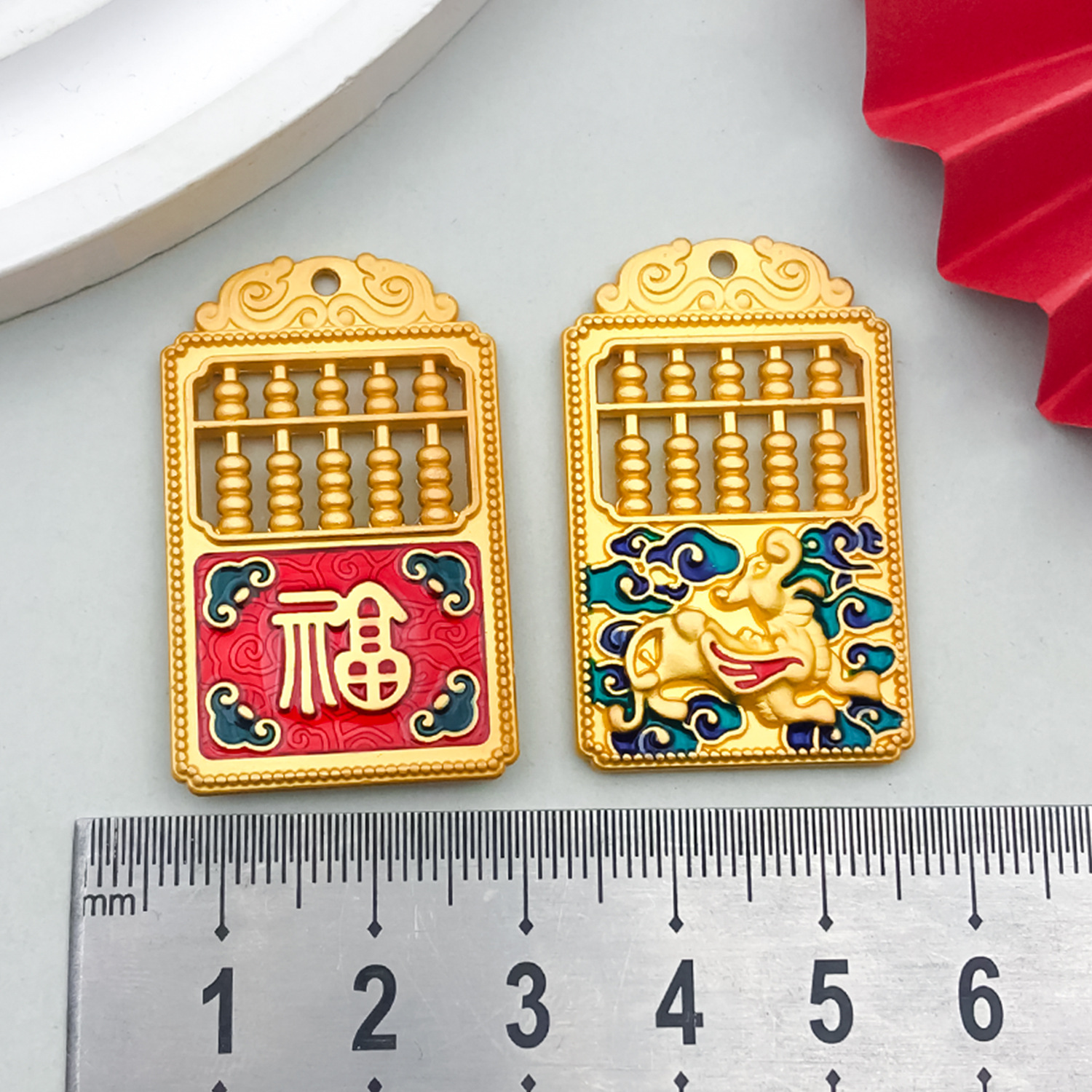 1 yellow ancient gold dumb gold double-sided abacu