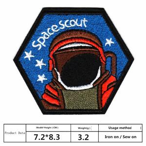 Parches Bordados Espaciales de Astronautas de la <span class=keywords><strong>NASA</strong></span>, Venta Caliente de Fábrica, Insignias Termoadhesivas con Logotipo Personalizado para Chaquetas, Gorras, Zapatos, Tela 3D - Product Image 2