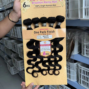 Cabello Virgen Indio 1B Negro Natural, 6 Paquetes, Ondulado, Ondulado Profundo, Rizado Francés/Jerry/Kinky, Cabello Humano de Alta Calidad, Sin Reseñas - Product Image 5