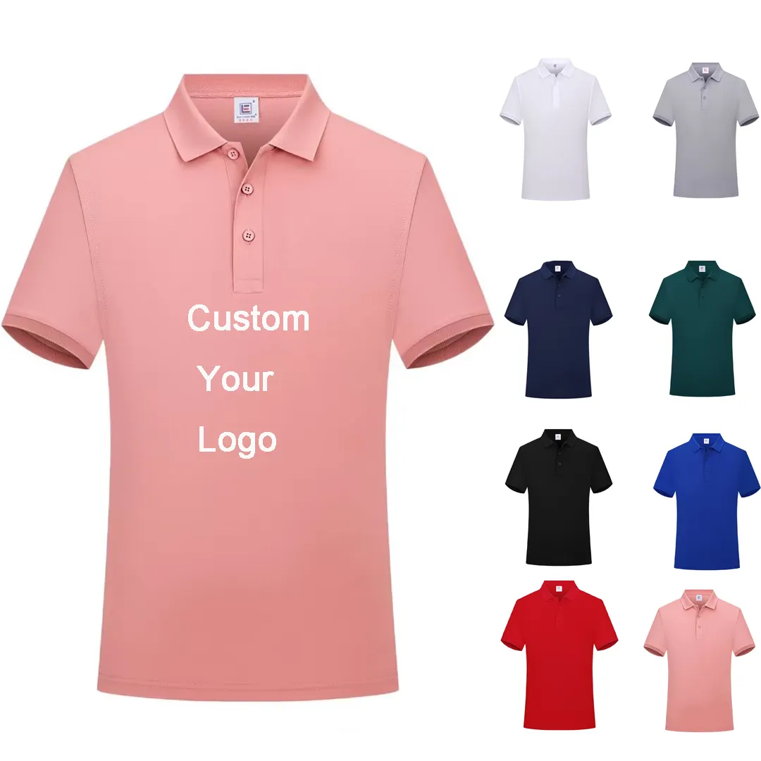 Camisa polo uniforme de poliéster de seda gelada de baixo preço personalizada ODM de alta qualidade para esportes de manga curta casual camisa colorida sólida