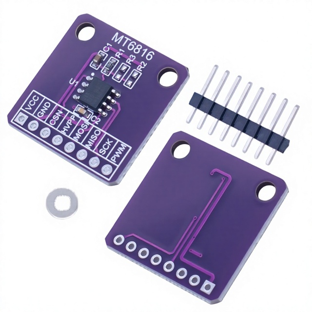 MT6816 High Speed and High Precision Magnetic Encoder Magnetic Induction Angle Measurement Sensor Module Test Evaluation Board