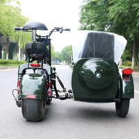Sepeda Motor Chopper 3 Roda Keren untuk Dewasa dengan Sidecar, Sepeda Motor Listrik dengan Sidecar