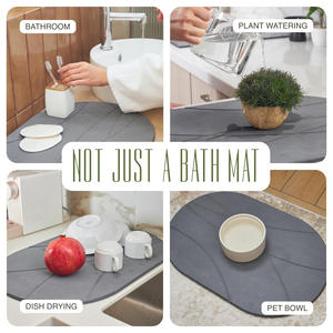 עיצוב מינימליסטי אבן אמבט מחצלת סגלגל חרוט רצפת שטיח סופג ייבוש אמבטיה דוורמטה - Product Image 6