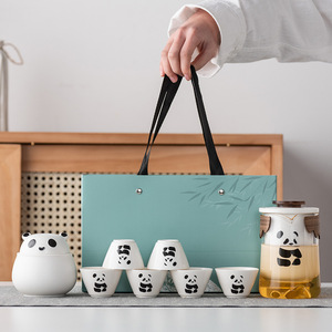 Luxuriöses Panda Kung-Fu Chinesisches Porzellan-Teeservice 200ml Tragbare Reise-Teekanne Schnelles Gäste-Geschäftsgeschenk - Product Image 4