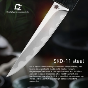 Couteau tactique personnalisable OEM à lame fixe en acier inoxydable de haute qualité, bord droit, manche en bois, DIY, plume noire - Product Image 3