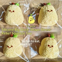 Grand jouet anti-stress en silicone en forme de canard, design de dessin animé, texture de qualité alimentaire, jouet souple