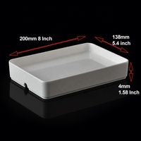 Assiette de service rectangulaire en mélamine incassable de 8 pouces, blanche, pour restaurant Hot Pot, type bento Shabu