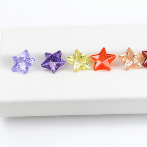 Circonia Cúbica Suelta con Corte de Estrella Pentagonal, Piedras de Circonia Cúbica Multicolores de 3-10 mm, Gema Sintética Creada en Laboratorio al por Mayor para la Fabricación de Joyas - Product Image 1