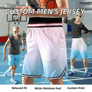 Shorts de basket-ball personnalisés en mesh, uniforme sportif imprimé, shorts de sport pour l'entraînement des équipes adultes, shorts de sport en mesh antibactérien - Product Image 2