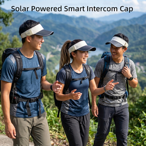 Gorra Solar con Intercomunicador y Visera, Comunicación en Grupo de 150m, Altavoces Hi-Fi de 22mm, Gorra de Senderismo con Carga Solar y Tipo-C, 40H en Espera - Product Image 2
