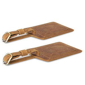 Étiquettes <span class=keywords><strong>de</strong></span> bagages en cuir véritable marron vintage, étiquettes personnalisées avec logo, étiquettes d'identification pour <span class=keywords><strong>sac</strong></span> <span class=keywords><strong>de</strong></span> <span class=keywords><strong>voyage</strong></span> - Product Image 3