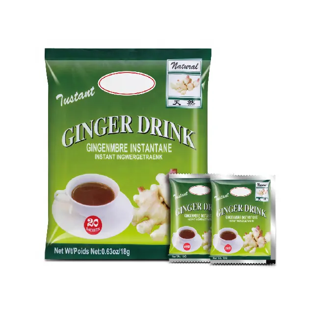18g Etiqueta Privada OEM bebida instantánea de jengibre té de hierbas de jengibre bebida instantánea bebida de cristal