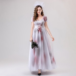 Disfraz de novia fantasma de Halloween para mujer adulta con accesorios para la cabeza para actuaciones en escenario 2025 - Product Image 1