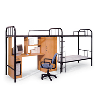 Lmetjzd — ensemble de meubles de chambre à coucher, lit superposé avec matelas et chaise, meuble de dortoir, lit en métal