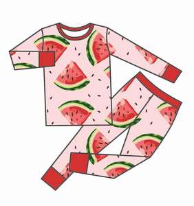 Qingli OEM Random <strong>Christmas</strong> Character Printed Bamboo <strong>Children</strong> Casual Style Long Sleeved Two Pieces <strong>Outfit</strong> - Product Image 3