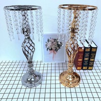 Vases de support de fleurs en métal fer or perles de cristal centres de table de fête de mariage pour la maison de vacances décoration de noël