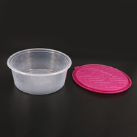 Récipient personnalisé allant au micro-ondes Plats préparés 365 Boîte à bento pour hamburger biologique Récipient rond en plastique PP bol avec couvercle