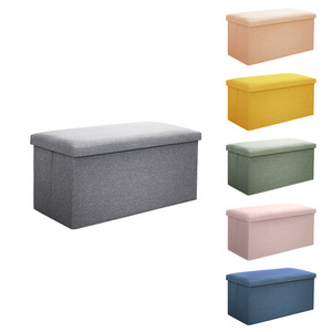 Puff/Banco Dobrável Personalizado com Logo para Sala de Estar, em Tecido, Linho ou Couro, com Armazenamento e Apoio para os Pés - Product Image 3
