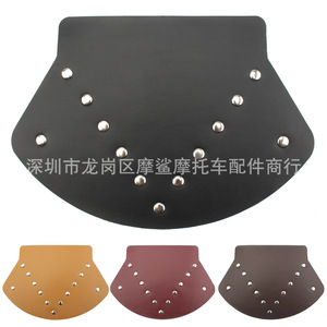 แผ่นรองบังโคลนมอเตอร์ไซค์ Moshark หนังสีดำ ดีไซน์แบบหมุด สำหรับ Harley XL883 1200 อะไหล่ตกแต่ง - Product Image 2