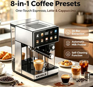 เครื่องชงกาแฟ NEWLE พรีเมียม ระบบสัมผัส IMD แรงดัน 20 บาร์ รองรับหลายแคปซูล ESE Pod และ <span class=keywords><strong>Dolce</strong></span> <span class=keywords><strong>Gusto</strong></span> สำหรับกาแฟเย็นและกาแฟเอสเพรสโซ - Product Image 5