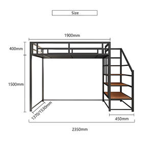 Lit superposé avec rangement, design moderne, escalier pour <span class=keywords><strong>auberge</strong></span>, chambre d'adultes, maison, école, appartement, dortoir, meubles de chambre à coucher - Product Image 6