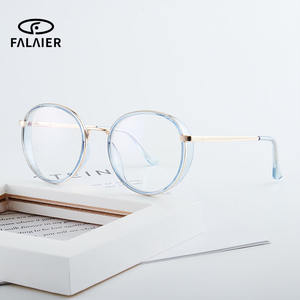 Gafas redondas de montura completa Falaier TR90 con lentes anti-luz azul, gafas unisex para un aspecto natural - Product Image 1