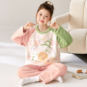 Cartone animato ragazza flanella invernale <span class=keywords><strong>in</strong></span> velluto caldo <span class=keywords><strong>pigiama</strong></span> per bambini <span class=keywords><strong>in</strong></span> <span class=keywords><strong>pile</strong></span> di corallo abito da notte cartone animato - Product Image 2