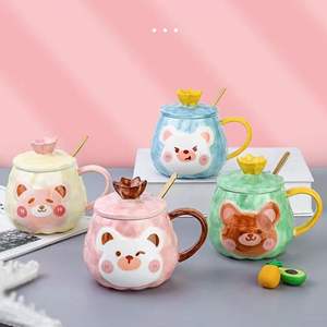 كوب إبداعي لطيف بتصميم دب للقهوة وغطاء لتزيين المنزل - Product Image 3