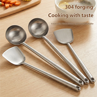 Cuillère à wok en acier inoxydable 304, cuillère de cuisine, ustensile de cuisine résistant à la chaleur, outils de cuisine durables, gadgets
