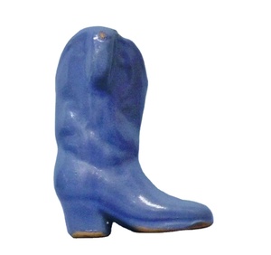 Vintage Blue Redware con stivale <span class=keywords><strong>da</strong></span> Cowboy <span class=keywords><strong>da</strong></span> <span class=keywords><strong>parete</strong></span> porta fiammiferi in ceramica Art ~ usato condizione Striker - Product Image 1