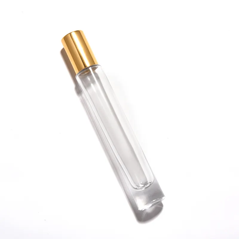 10Ml Clear Verpakking Cilindrische Gemakkelijk Te Dragen Essentiële Olie Roller Vierkante Glazen Voor Parfum Roller Fles Roll Op Fles luxe