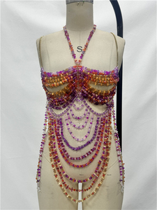 Nuova Moda 2026: Top Halter Y2K con Perline, Sexy e Alla Moda, Fatto a Mano, per Donne e Ragazze, Vendita All'Ingrosso - Product Image 4