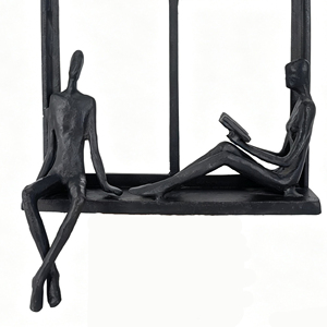 Scultura in Ghisa di Coppia che Legge, Ornamento Astratto in Metallo per Studio, Decorazione per Lettori, Regalo Romantico per Amici Lettori - Product Image 3