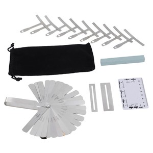 Guitarra Luthier Tool Set <span class=keywords><strong>Radius</strong></span> Gauges 32 Lâmina Feeler Medidor <span class=keywords><strong>String</strong></span> Ação Régua Fretboard Protetor Kit Pedra De Moagem - Product Image 5