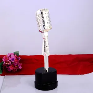 Trofeo del concorso vocale trofeo musicale con forma di microfono in metallo personalizzato