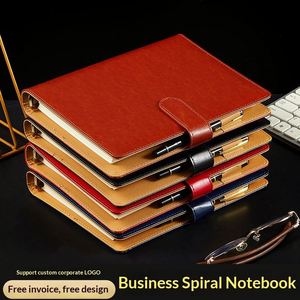 Agenda A5 de Cuero PU, 100 Hojas, Tapa Dura, Cierre Magnético, Resistente al Agua, con Calendario y Hojas Sueltas de Seis Anillas - Product Image 4