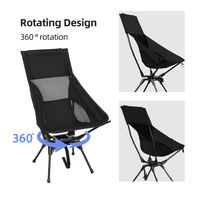 Chaise de camping HOMFUL pliable rotative à 360 °, chaise pivotante portable à dossier haut, vente en gros d'usine