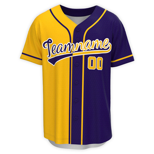 Venta al por mayor sublimado liso béisbol Jersey camisas calle estilo juvenil Unisex personalizado botón en blanco camisetas de béisbol - Product Image 5