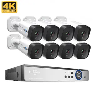 Hiseeu 4K 8 ערוץ 8mp אבטחת מצלמה מערכת חיצוני בית Poe Nvr ערכת Cctv Ip מצלמות אבטחת מעקב מצלמה מערכת
