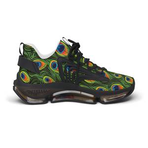 Chaussures de course à plateforme pour femmes, imprimé plume de paon personnalisé, respirantes, antidérapantes, pratiques, augmentant la taille - Product Image 2