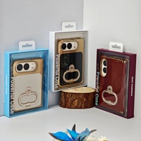 Boîte d'emballage pliable pour smartphone en gros, boîte en papier avec fenêtre transparente en plastique et trou de suspension pour étui de protection de téléphone