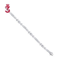 Bracelet tennis en moissanite brillante à taille mixte avec pierres rondes, princess et baguette, en argent 925 plaqué or blanc 18 carats, bijoux hip-hop