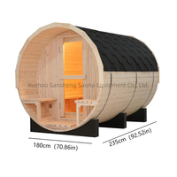 Sauna en baril extérieur ultime pour 6 personnes : kit pré-assemblé pour la cour |   Chauffage et construction en pin blanc résistant aux intempéries
