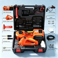 Kit de cric hydraulique électrique multifonctionnel 12V 5 tonnes avec clé à chocs, gonfleur de pneus, lumière LED, ensemble d'outils de réparation d'urgence