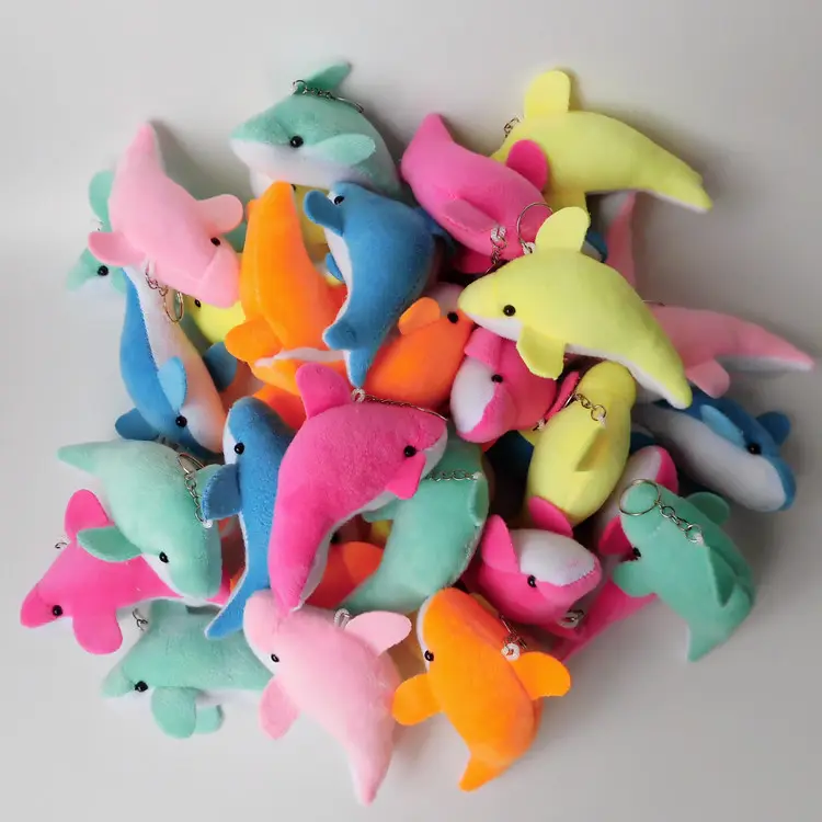 Fabrika fiyat toptan hayvan yunus anahtar buckle10cm peluş dolgu yastık hediyeler oyuncak çocuklar için pamuk Model öğe renk malzeme